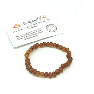 Natural Baltic Amber Bead Bracelet w/ Certificate of Authenticity Lithuania